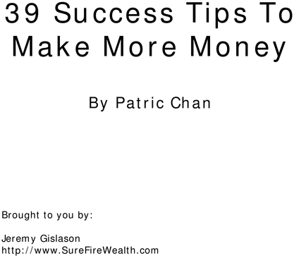 Product picture 39 Tips to Success!